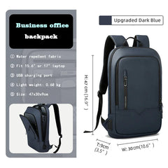 HK Slim Backpack For Men 15.6 Inch Laptop Bags Waterproof Minimalist Business Backpack With USB Charging Casual Travel Work Bag