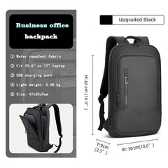 HK Slim Backpack For Men 15.6 Inch Laptop Bags Waterproof Minimalist Business Backpack With USB Charging Casual Travel Work Bag
