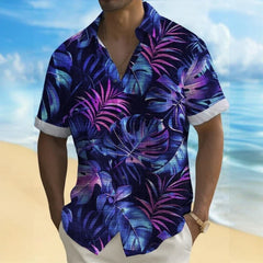 3d Beach Flower Print Hawaiian Shirts 2025 Men's Shirt Summer Daily Casual Short Sleeve For Men Loose Oversized Clothing