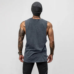 Men's Brand Summer Gym Cotton Tank Top Sleeveless Shirt Man Bodybuilding Clothing Casual Fitness Workout Running Vest Sportswear