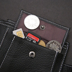 JINBAOLAI Retro Men Wallets Genuine Leather Card Horder Short Zipper Buckle Male Wallet Coin Pocket Photo Holder Men's Wallet