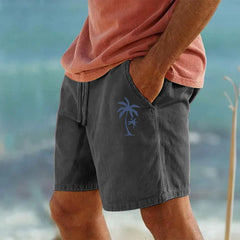 Men Cotton Shorts Resort 3D Printed Shorts Elastic Waist Drawstring Style Holiday Beach Women's Lightweight Hiking Cargo Pants