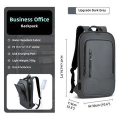 HK Slim Backpack For Men 15.6 Inch Laptop Bags Waterproof Minimalist Business Backpack With USB Charging Casual Travel Work Bag
