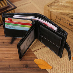JINBAOLAI Retro Men Wallets Genuine Leather Card Horder Short Zipper Buckle Male Wallet Coin Pocket Photo Holder Men's Wallet