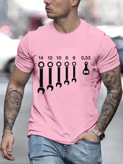 T Shirts for Men Clothing Wrench  Wrenches Beer Bottle Opener Tools Humorous T-Shirts Crewneck Tees Short Sleeve Oversized Tops