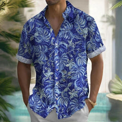 3d Beach Flower Print Hawaiian Shirts 2025 Men's Shirt Summer Daily Casual Short Sleeve For Men Loose Oversized Clothing