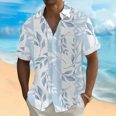 3d Beach Flower Print Hawaiian Shirts 2025 Men's Shirt Summer Daily Casual Short Sleeve For Men Loose Oversized Clothing