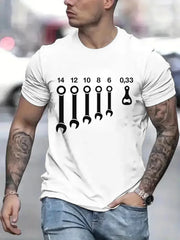 T Shirts for Men Clothing Wrench  Wrenches Beer Bottle Opener Tools Humorous T-Shirts Crewneck Tees Short Sleeve Oversized Tops