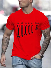 T Shirts for Men Clothing Wrench  Wrenches Beer Bottle Opener Tools Humorous T-Shirts Crewneck Tees Short Sleeve Oversized Tops