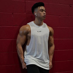 Men's Brand Summer Gym Cotton Tank Top Sleeveless Shirt Man Bodybuilding Clothing Casual Fitness Workout Running Vest Sportswear