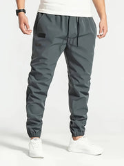 European men's casual jogging pants with drawstring twill fabric work pants, hiking outdoor sports pants, multi pocket pants