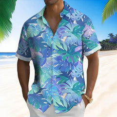 3d Beach Flower Print Hawaiian Shirts 2025 Men's Shirt Summer Daily Casual Short Sleeve For Men Loose Oversized Clothing