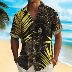 3d Beach Flower Print Hawaiian Shirts 2025 Men's Shirt Summer Daily Casual Short Sleeve For Men Loose Oversized Clothing