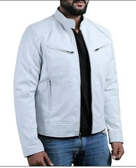 Southern Winter Warm Button Fashion Motorcycle Men's Multi-Pocket PU Jacket Stand Collar Zipper Open Cardigan Leather Jacket